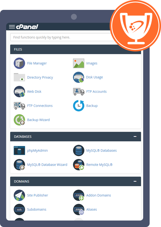 cPanel control panel